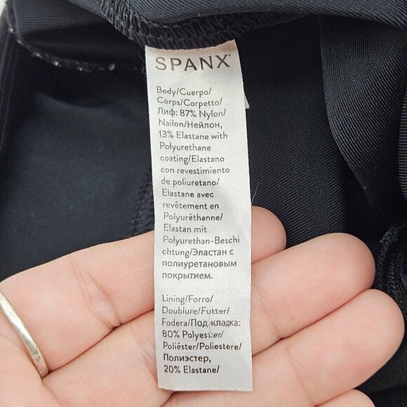 Spanx Ready To Wow Faux Leather Leggings Black Women’s Size M Short High Rise - Picture 5 of 12